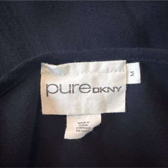 Black Sleeveless Sheer Layered Tank Top By Pure DKNY Womens M - Picture 3 of 5